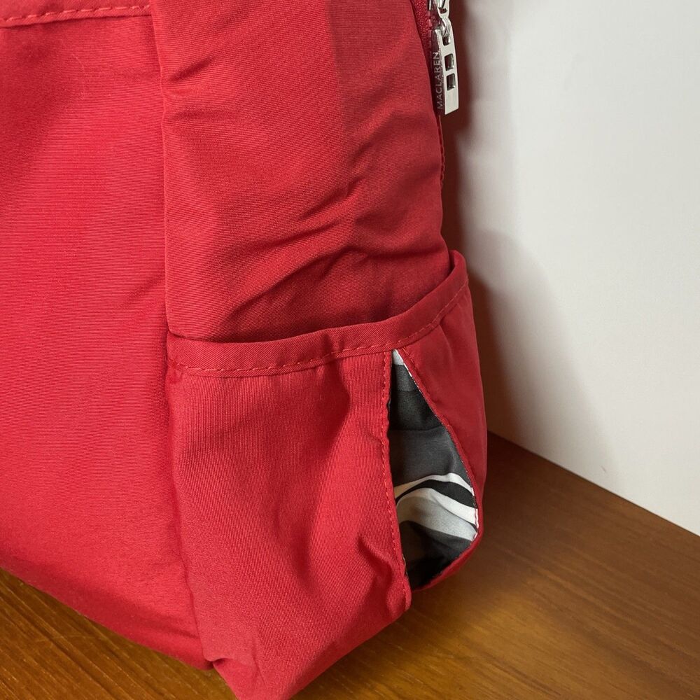 Maclaren Red Field Bag Diaper Tote with Pockets, Pad & Adjustable Strap NEW - Picture 8 of 15